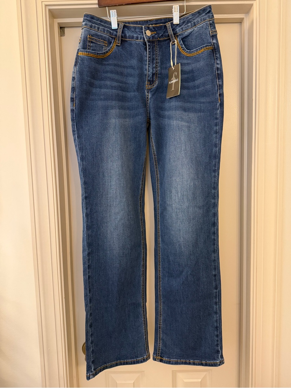NWT Flamingals Large Cotton Blend Blue Jeans Made for Curves